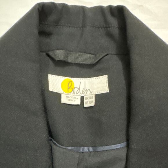 Boden Women 10 Black Tailored Blazer Office Career Elegant Classic Single Button - Picture 9 of 12